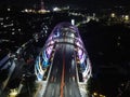 The drone view of Gerilya Bridge in Purwokerto City Royalty Free Stock Photo