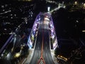 The drone view of Gerilya Bridge in Purwokerto City Royalty Free Stock Photo