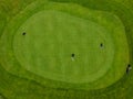 Drone view at the golf course of Engelberg in the Swiss alps Royalty Free Stock Photo