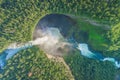 Drone view of Helmcken Falls in the Wells Gray National Park, British Columbia, Canada Royalty Free Stock Photo