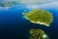 Drone view, island and nature for freedom, travel and explore, travel and trip with zen. Tropical, water and location