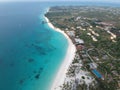 Drone view of Kendwa Beach in Zanzibar Tanzania