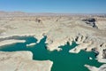 Drone view Lone Rock beach  Lake Powell  Utah Royalty Free Stock Photo