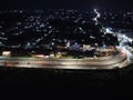 The drone view of mace monument in Purwokerto City Royalty Free Stock Photo