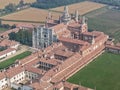 Drone view at the monastery of Certosa di Pavia in Italy Royalty Free Stock Photo