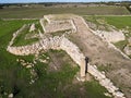 Drone view at the Monte d`Accoddi pre-nuragic altar on Sardinia, Italy