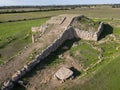 Drone view at the Monte d`Accoddi pre-nuragic altar on Sardinia, Italy