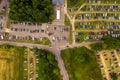 Drone view of music festival parking lot Royalty Free Stock Photo