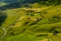 Drone view over Transylvania village in the Carpathian mountain , Fundatura Ponorului, Romania Royalty Free Stock Photo