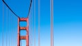 Drone view of the part of the Golden Gate Bridge in the daytime in San Francisco, California, USA