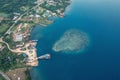 Drone view of part small island of Sanma in Vanuatu, South Pacific Ocean. Turquoise water, travel