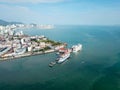 Drone view Penang Port.