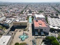 Drone View of Plaza Tapatia: Quetzalcoatl Fountain and Jewelry Center Horizontal