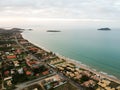 Drone view of Praia Rasa, Buzios, Brazil Royalty Free Stock Photo