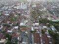 The drone view of Prof. Dr. Suharso Street in Purwokerto City