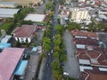 The drone view of Prof. Dr. Suharso Street in Purwokerto City