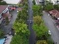 The drone view of Prof. Dr. Suharso Street in Purwokerto City