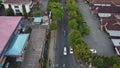 The drone view of Prof. Dr. Suharso Street in Purwokerto City