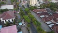 The drone view of Prof. Dr. Suharso Street in Purwokerto City