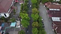 The drone view of Prof. Dr. Suharso Street in Purwokerto City