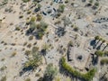 Celia`s Gardens in Quartzsite, Arizona from the air Royalty Free Stock Photo