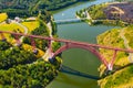 Drone view of railway bridge Viaduc de Garabit in Auvergne, France Royalty Free Stock Photo