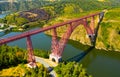 Drone view of railway bridge Viaduc de Garabit in Auvergne, France Royalty Free Stock Photo