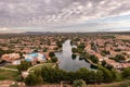 Drone view of Rancho Sahuarita and Sahuarita Lake in Arizona Royalty Free Stock Photo