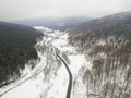 Aerial view of a road Royalty Free Stock Photo