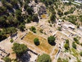 Drone view of ruins of ancient Arycanda city near Aykiricay village, Turkey Royalty Free Stock Photo