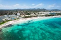 Drone view of Sa Coma beach in Mallorca Spain