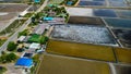 Salt fields in Thailand, Asia, seen from above Royalty Free Stock Photo