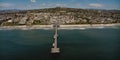 drone view of San Clemente beach and ocean with pier Royalty Free Stock Photo