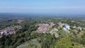 Tthe slopes of Mount Merapi in the form of forests, trees, green plantations and housing in Magelang