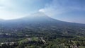 The slopes of Mount Merapi in the form of forests, trees, green plantations in Magelang, Central Java, Indonesia