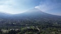 The slopes of Mount Merapi in the form of forests, trees, green plantations in Magelang, Central Java, Indonesia