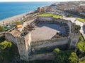 Drone view at Sohail castle on Fuengirola, Spain Royalty Free Stock Photo