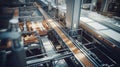 A drone view of a sprawling food and beverage manufacturing complex showcasing the production lines.Background