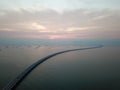 Sunset of curve Sultan Abdul Halim Muadzam Shah Bridge