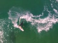 Drone view of surfing maneuver