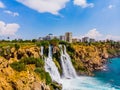 Drone view to the Duden waterfalls in Antalya Royalty Free Stock Photo
