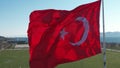 Drone View Flag of Turkey
