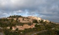 drone view of the Tuscan hilltop village and wine capital of Montepulciano