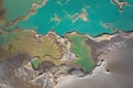 Drone view of the turquoise lake formed as a result of mining waste Royalty Free Stock Photo