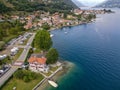 Drone view at the village of Pella on Orta lake, Italy Royalty Free Stock Photo