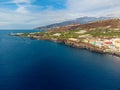 Drone view on volcanic beach in Puerto Naos, La Palma Royalty Free Stock Photo