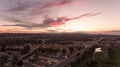 Drone view of Yucaipa sunset Royalty Free Stock Photo