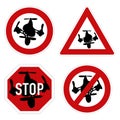 Drone warning sign Royalty Free Stock Photo