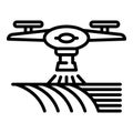Drone water irrigation icon, outline style
