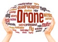 Drone word cloud hand sphere concept